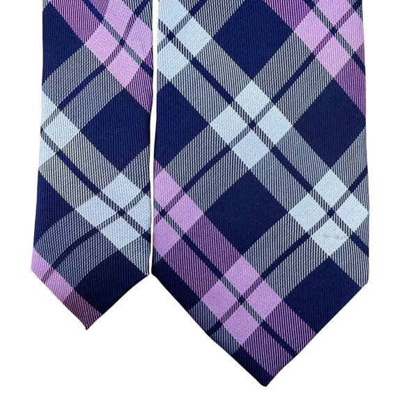 Lauren Ralph Lauren Boys Blue Purple Plaid Silk Tie Luxury Neckwear Patterned - Picture 4 of 8